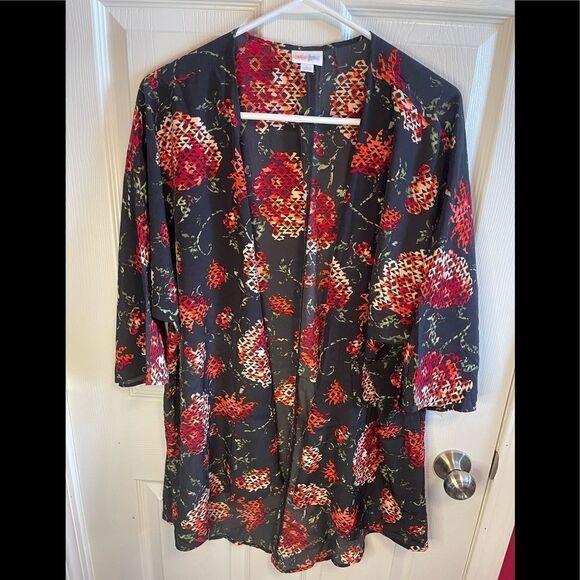 LuLaRoe flora open front kimono sz L - Picture 1 of 4